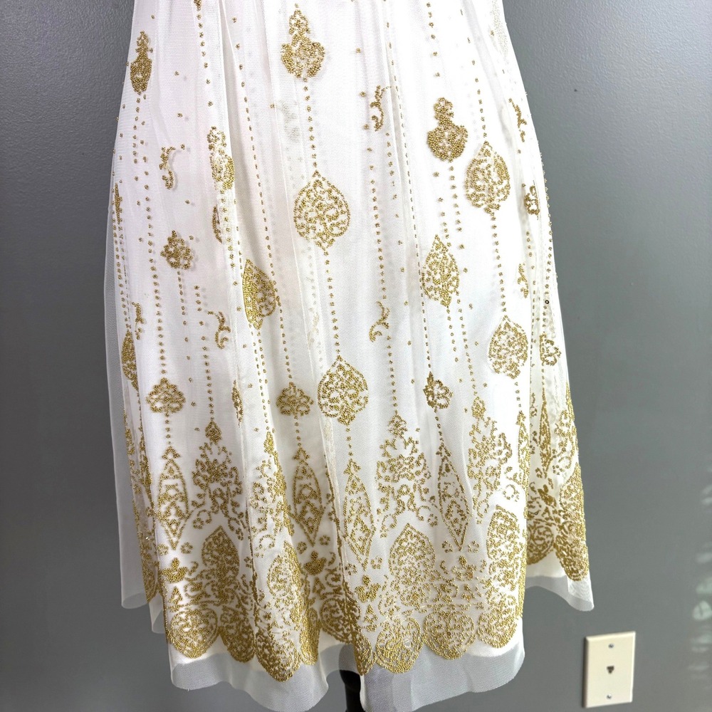 Vintage Y2K Taboo White Embellished‎ Dress M Babydoll Ethereal Hoco Coquettte - Picture 3 of 11